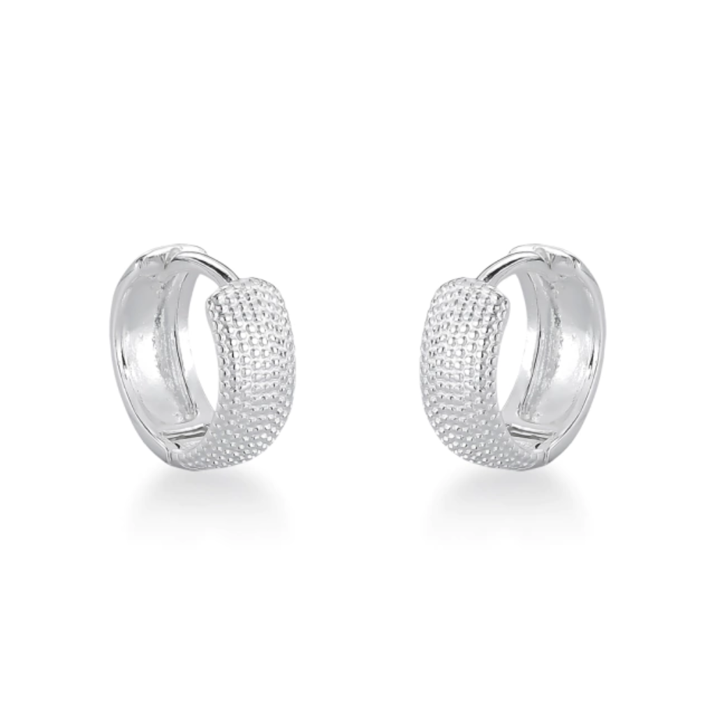 Argola Masculina em Prata 925 - Diamantada Trabalhada