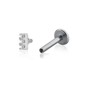 Piercing Masculino em Prata 925 - Palito Cravejado