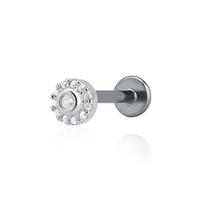 Piercing em Prata 925 - Ponto de Luz Cravejado