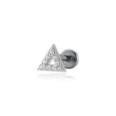 Piercing Masculino em Prata 925 - Triangulo Cravejado