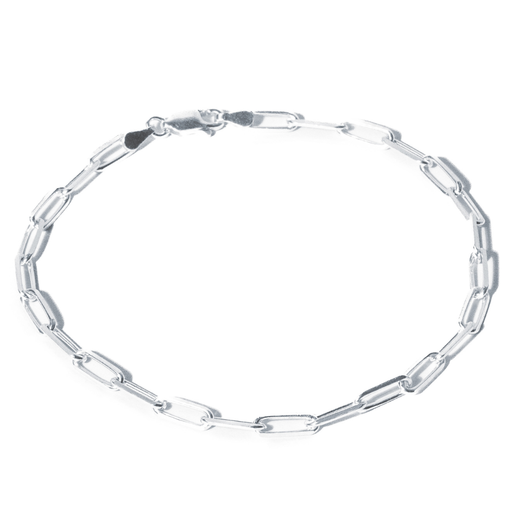 Pulseira Masculina em Prata 925 - Cadeado Elo Longo