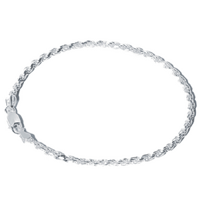 Pulseira Masculina em Prata 925 - Cordão Baiano 3mm