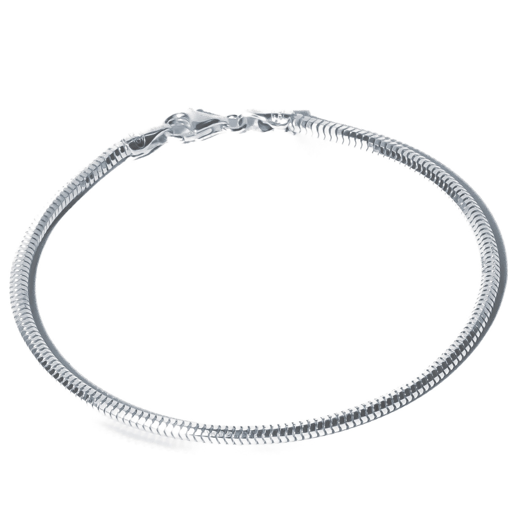 Pulseira Masculina em Prata 925 - Rabo de Rato Quadrada