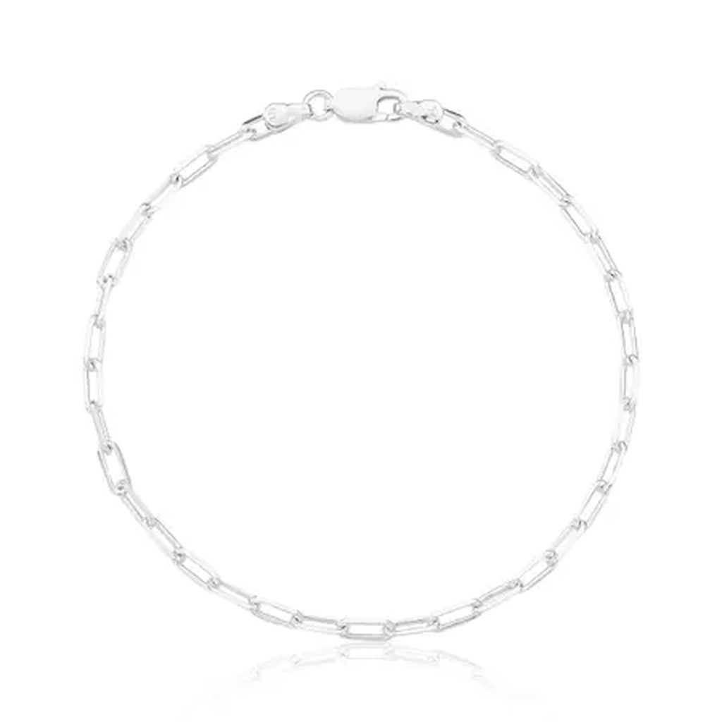 Pulseira Masculina em Prata 925 - Cadeado Elo Longo