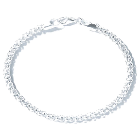 Pulseira Masculina em Prata 925 - Pipoca 3mm