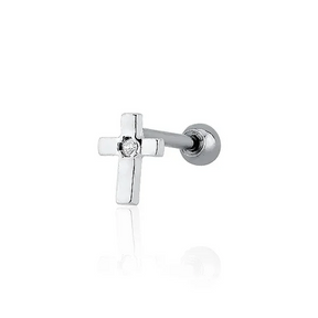 Piercing Masculino em Prata 925 - Cruz